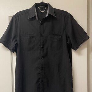 Giorginni Men's Black Button-down Short Sleeve Shirt